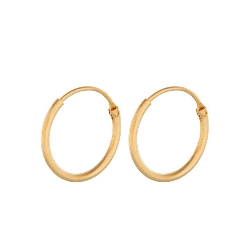 Tiny plain hoops øreringe - Forgyldt